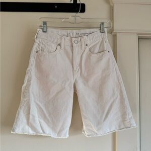 Gap Kids white longline Jean shorts